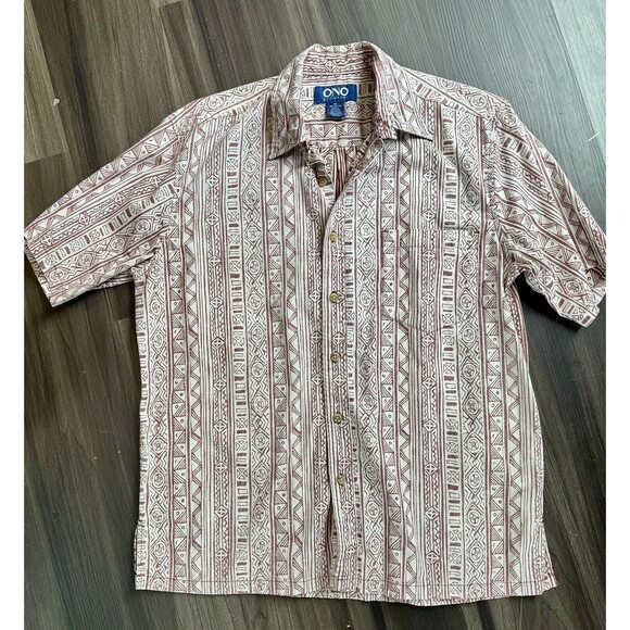 ONO & Company Reverse Print Mens Size MED Aloha Shirt Hawaiian Tiki Polynesian - Picture 6 of 6